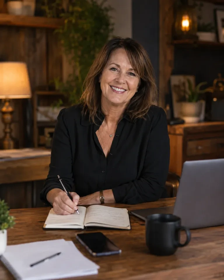 Manager aan het werk achter haar bureau